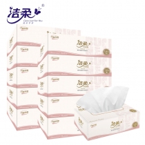 洁柔国际版家用抽纸盒装纸巾JH012面巾纸商用无香抽纸二层130抽